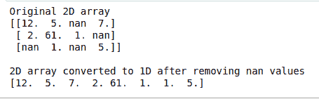 remove nan in numpy python