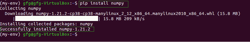 Installing Numpy on Linux using PIP