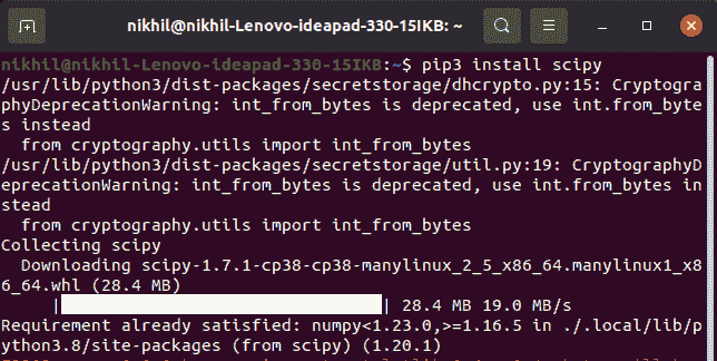 pip install scipy