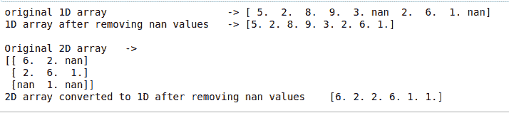 remove nan in numpy python